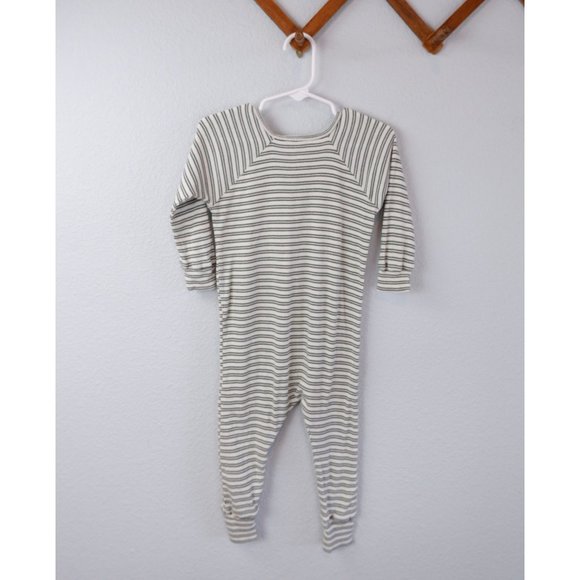 Rylee + Cru Green Striped Ribbed Unisex Pajama, 18-24 months - Picture 6 of 8